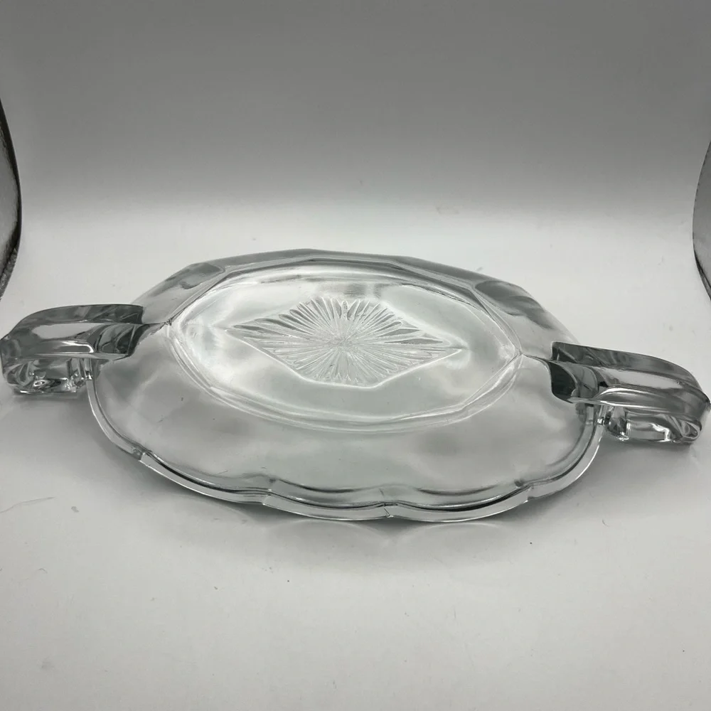 Elegant Clear double handled glass dish